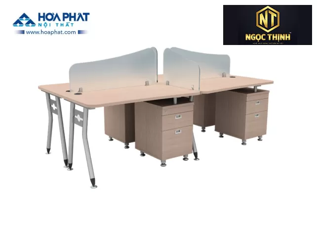 Các bàn làm việc tập thể đơn giản có hộc tủ đơn giản được sản xuất tại Nội Thất Ngọc Thịnh